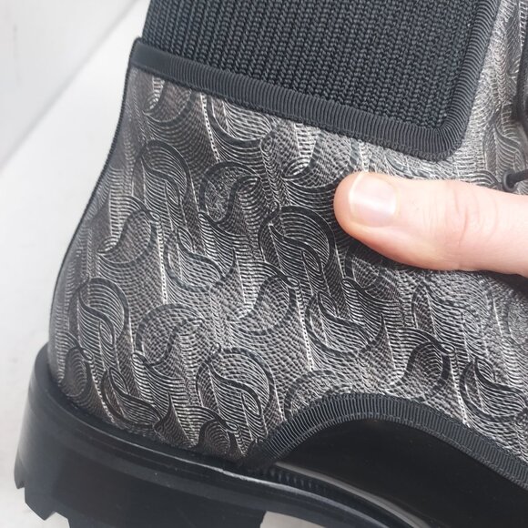 Christian Louboutin Black CL Logo Lace Up Boot - Picture 6 of 10